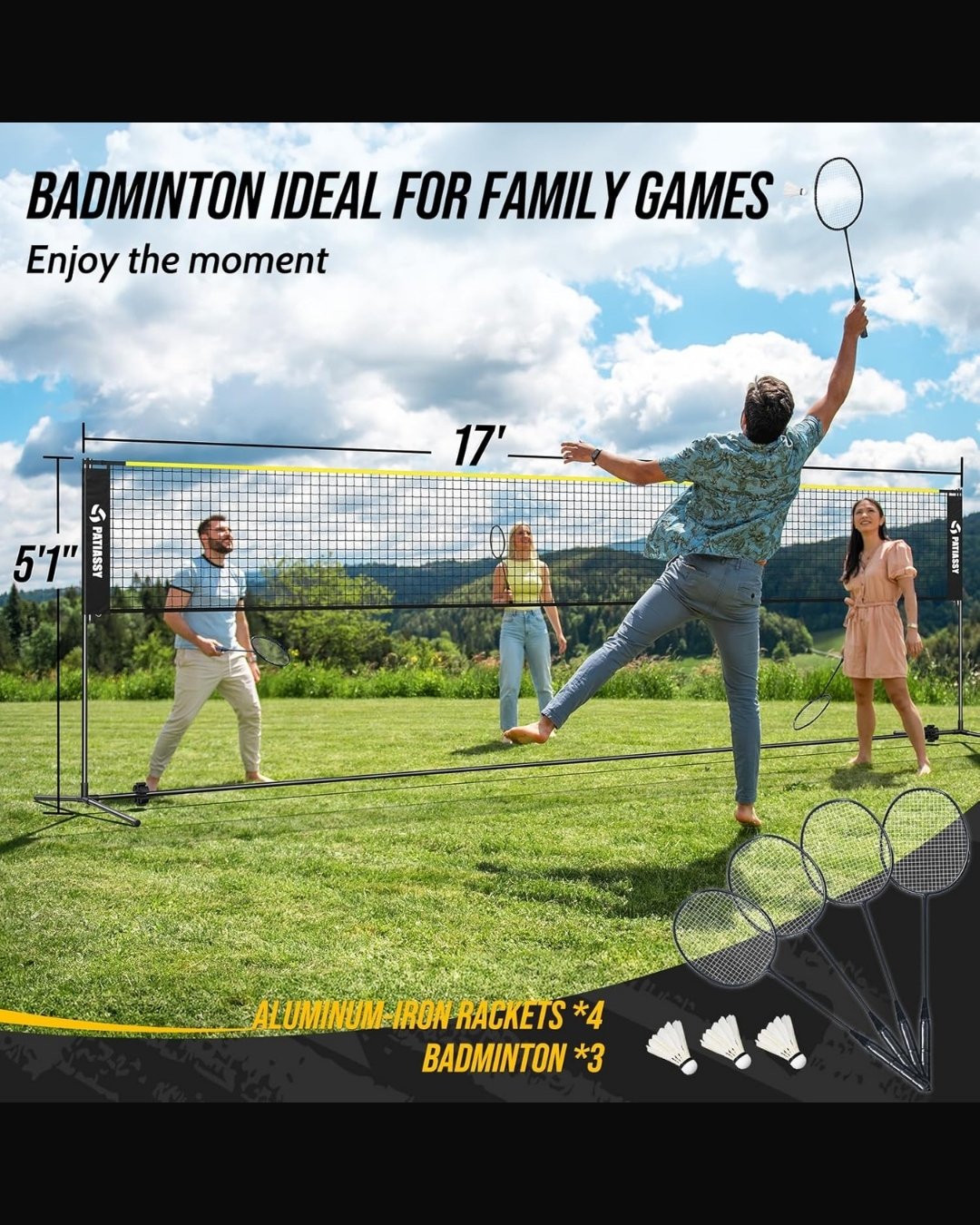 Volleyball/Badminton 17' Net