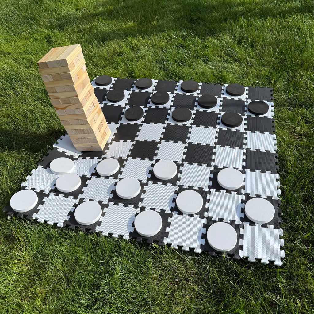 Giant Checkers & Jenga Combo