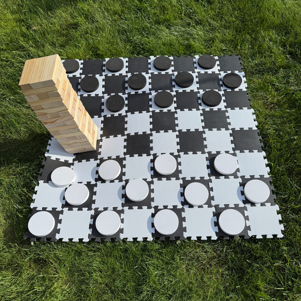 Giant Checkers & Jenga Combo