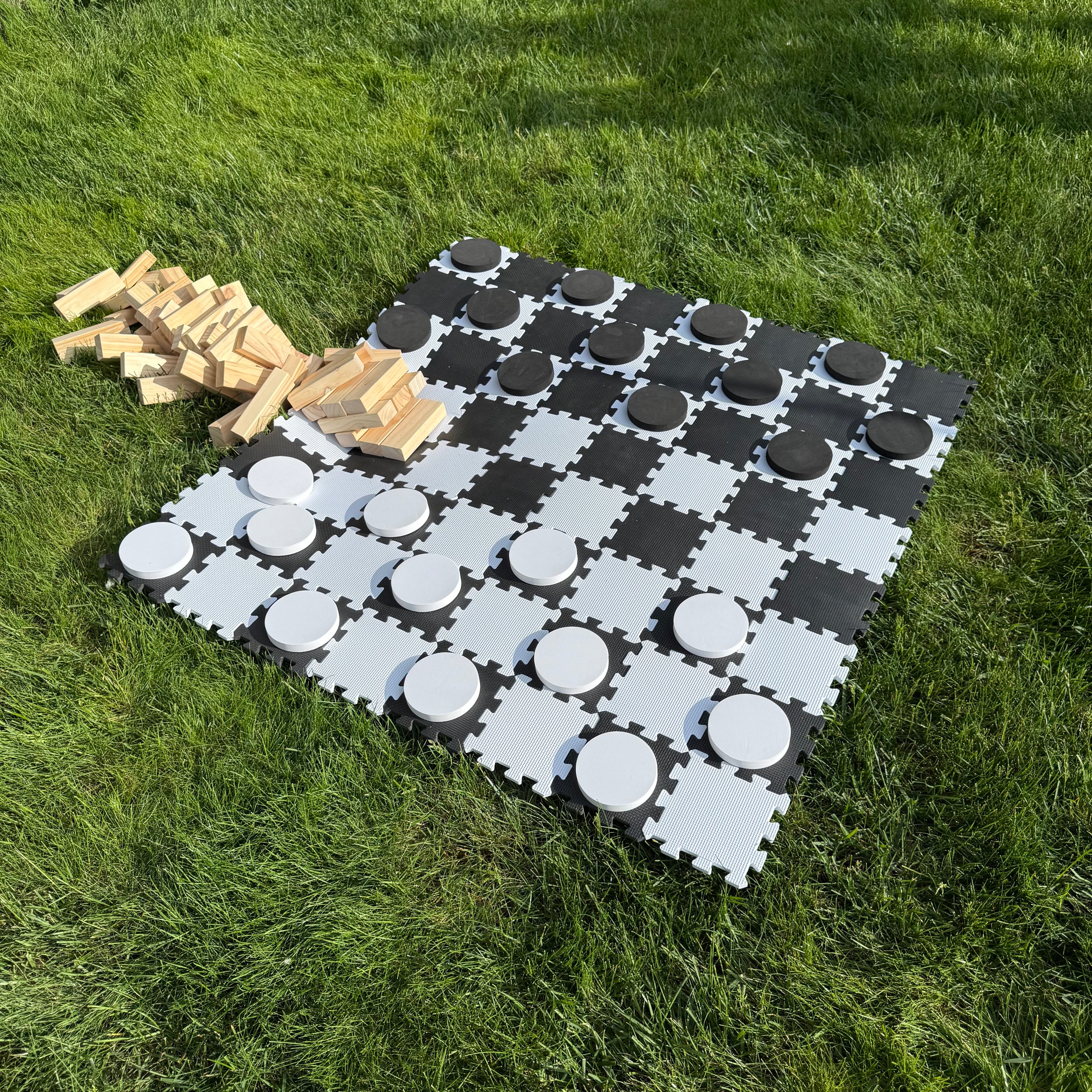 Giant Checkers & Jenga Combo