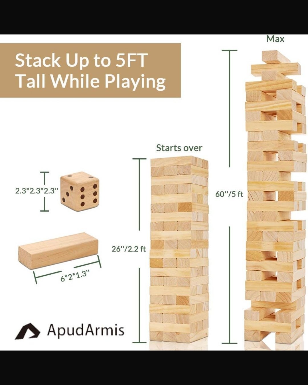 Giant Checkers & Jenga Combo